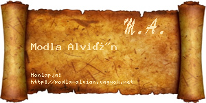 Modla Alvián névjegykártya